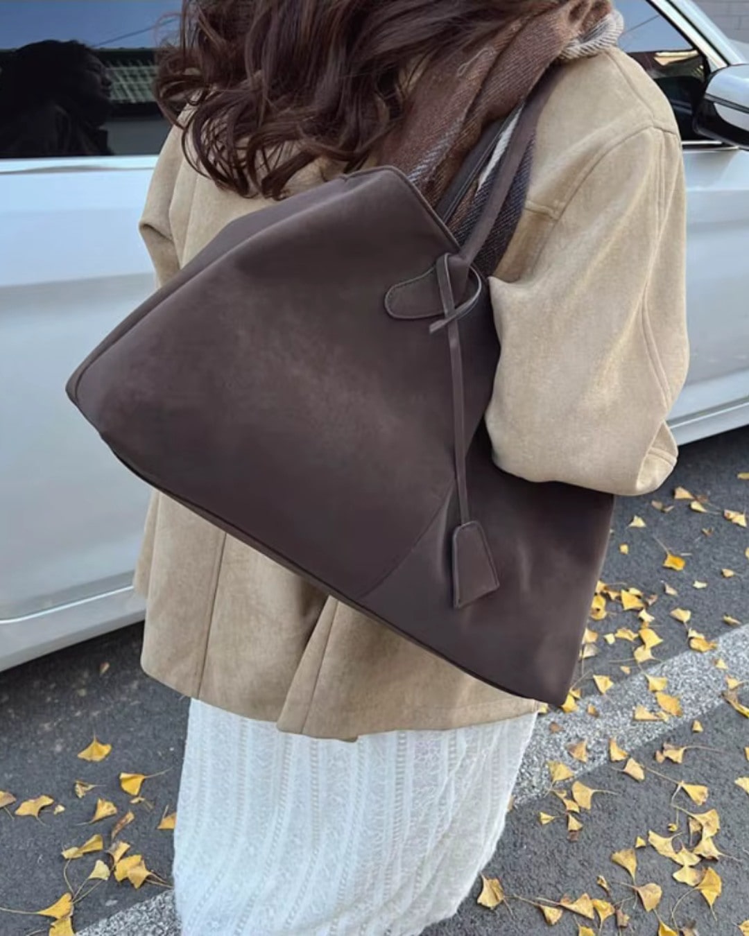 Nola | Women's Faux Leather Slim Large Tote Bag