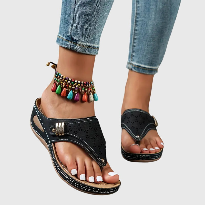 Women's Orthopedic Comfort Wedge Slip-On Sandals for Sunny Days — view 7