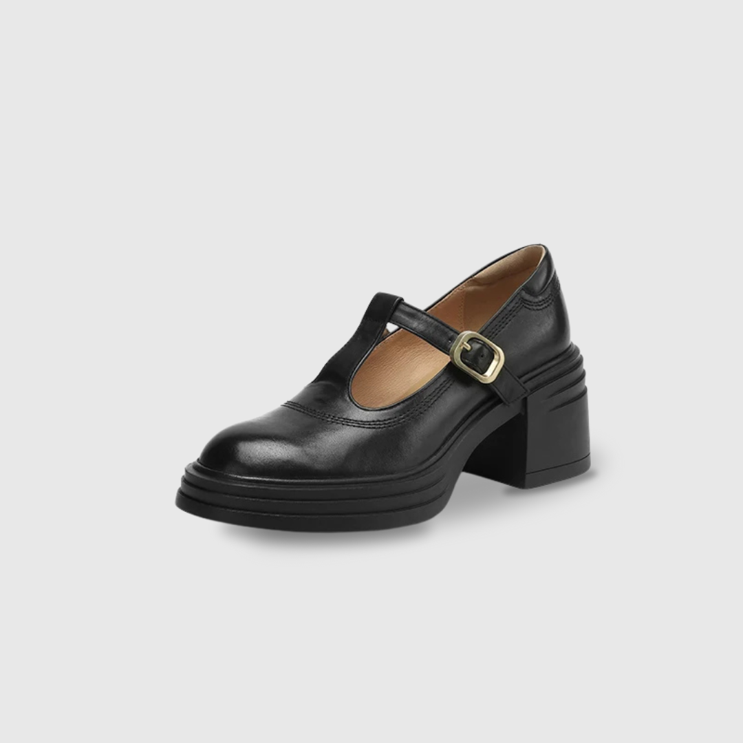 Floriane Chunky Block-Heel Mary Jane Pumps with T-Strap - image 7