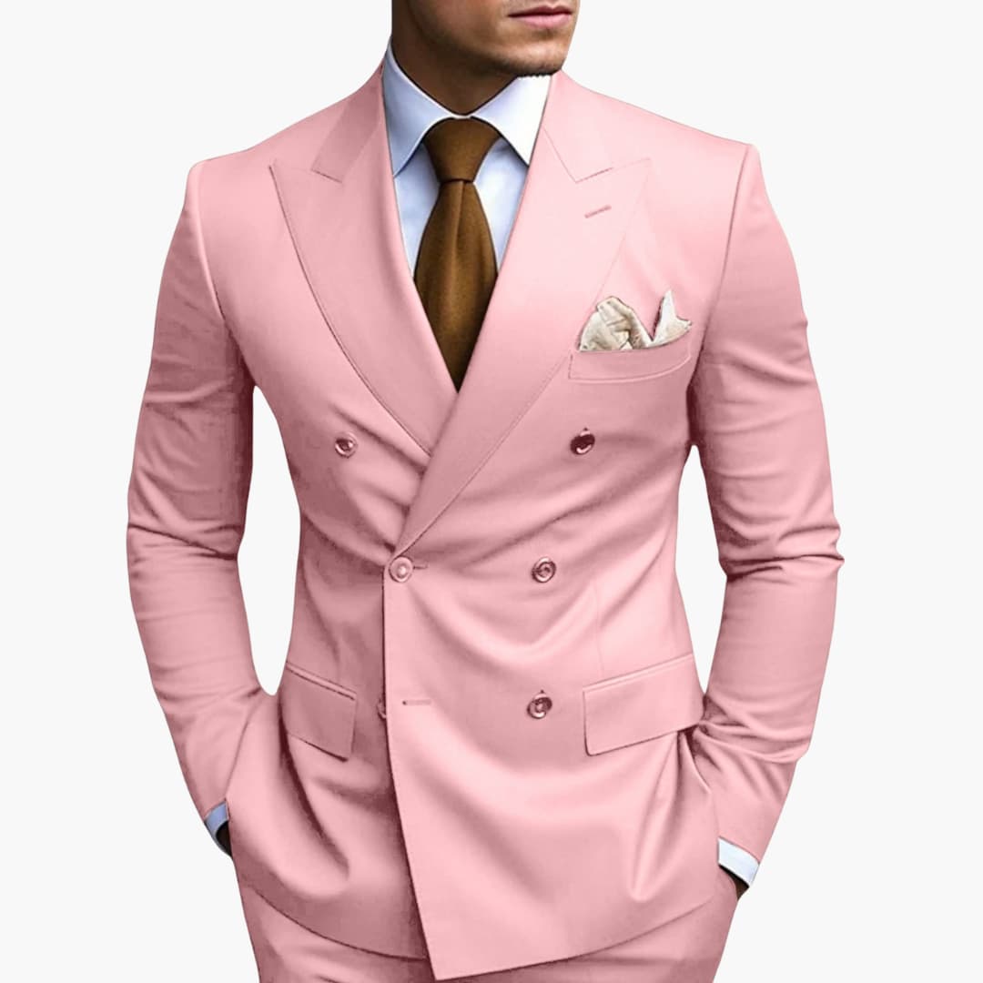 Herren-Anzug zweireihig – Tailliertes Set mit Reverskragen-Blazer & Hose für Hochzeit & Business