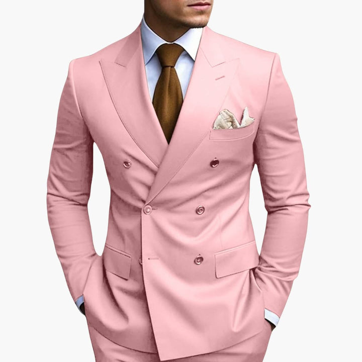 Herren-Anzug zweireihig – Tailliertes Set mit Reverskragen-Blazer & Hose für Hochzeit & Business
