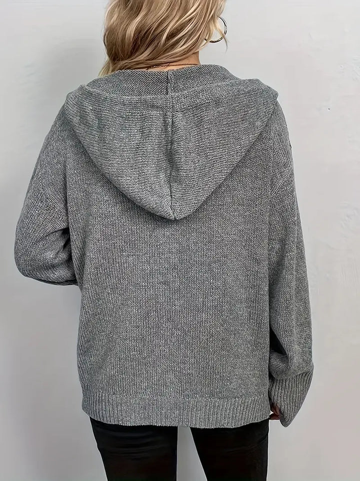 Emberlyn | Women's Hooded Button-Front Cardigan for Cold Weather, image 2