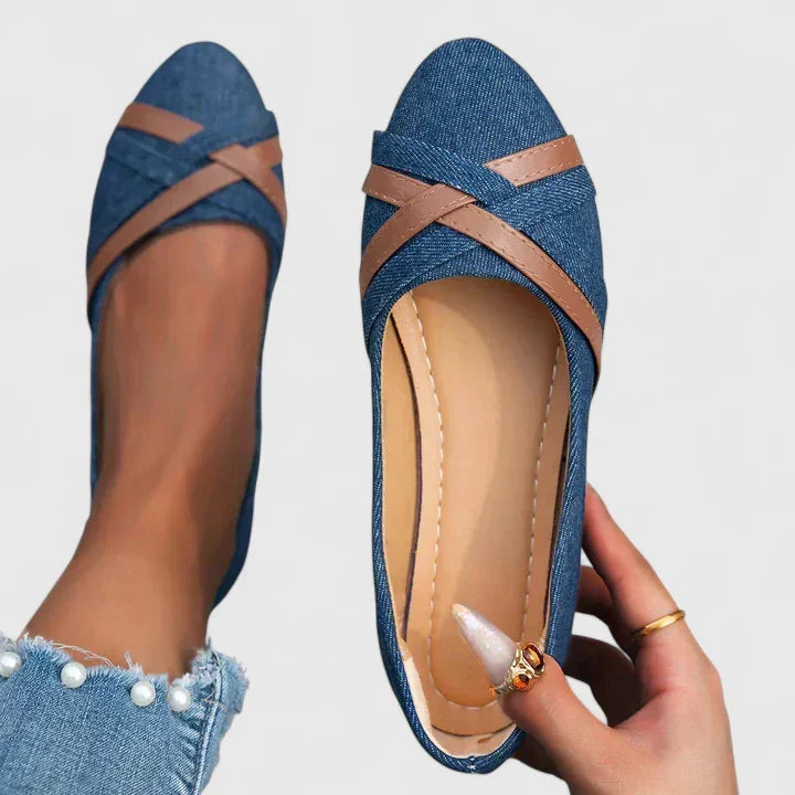 Kathleen Orthopedic-Style Criss-Cross Flats with Wide Toe Box - image 1