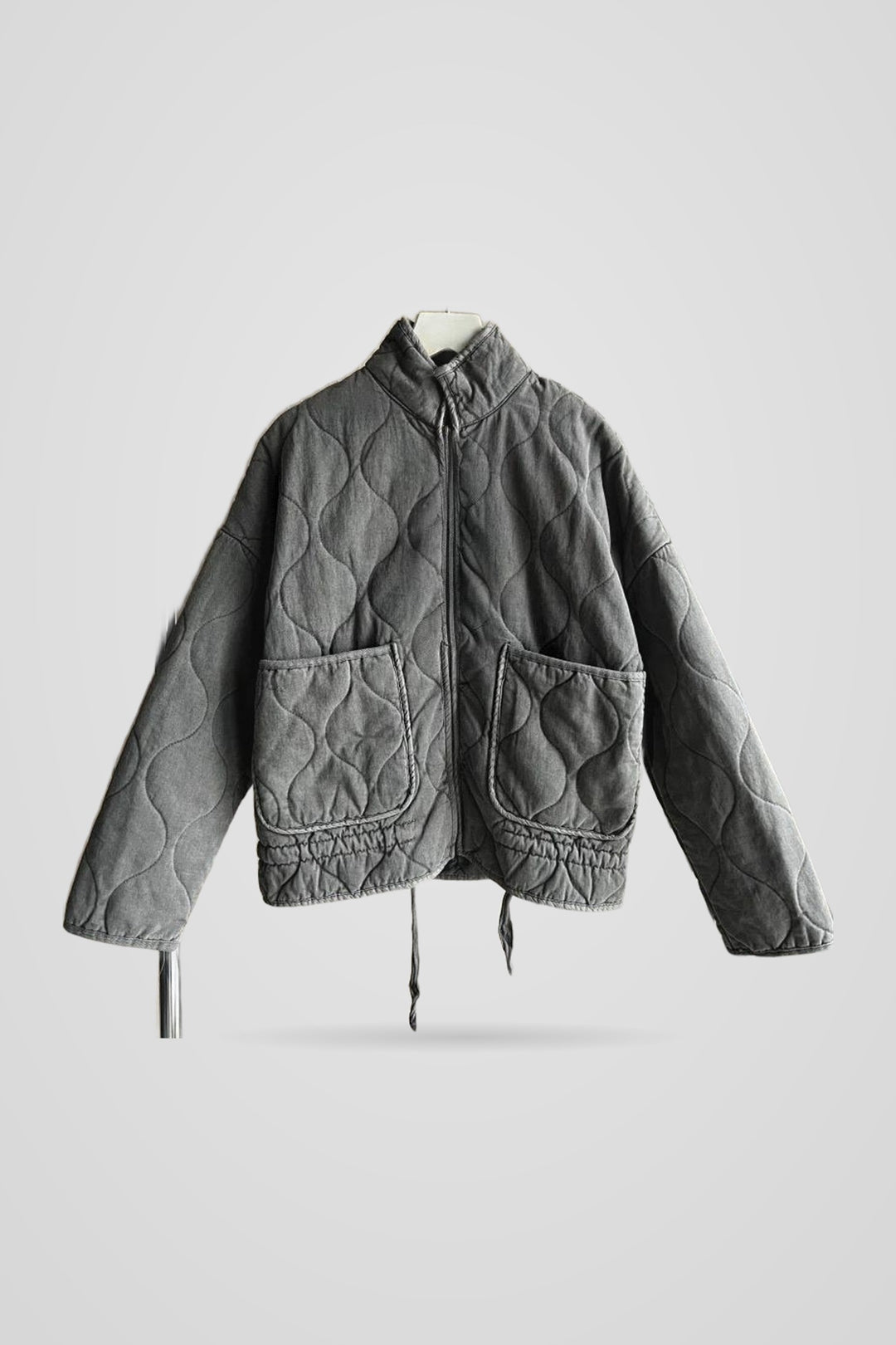 Amberly | Women's Zip-Front Oversized Padded Jacket for Everyday Wear in Dark Grey