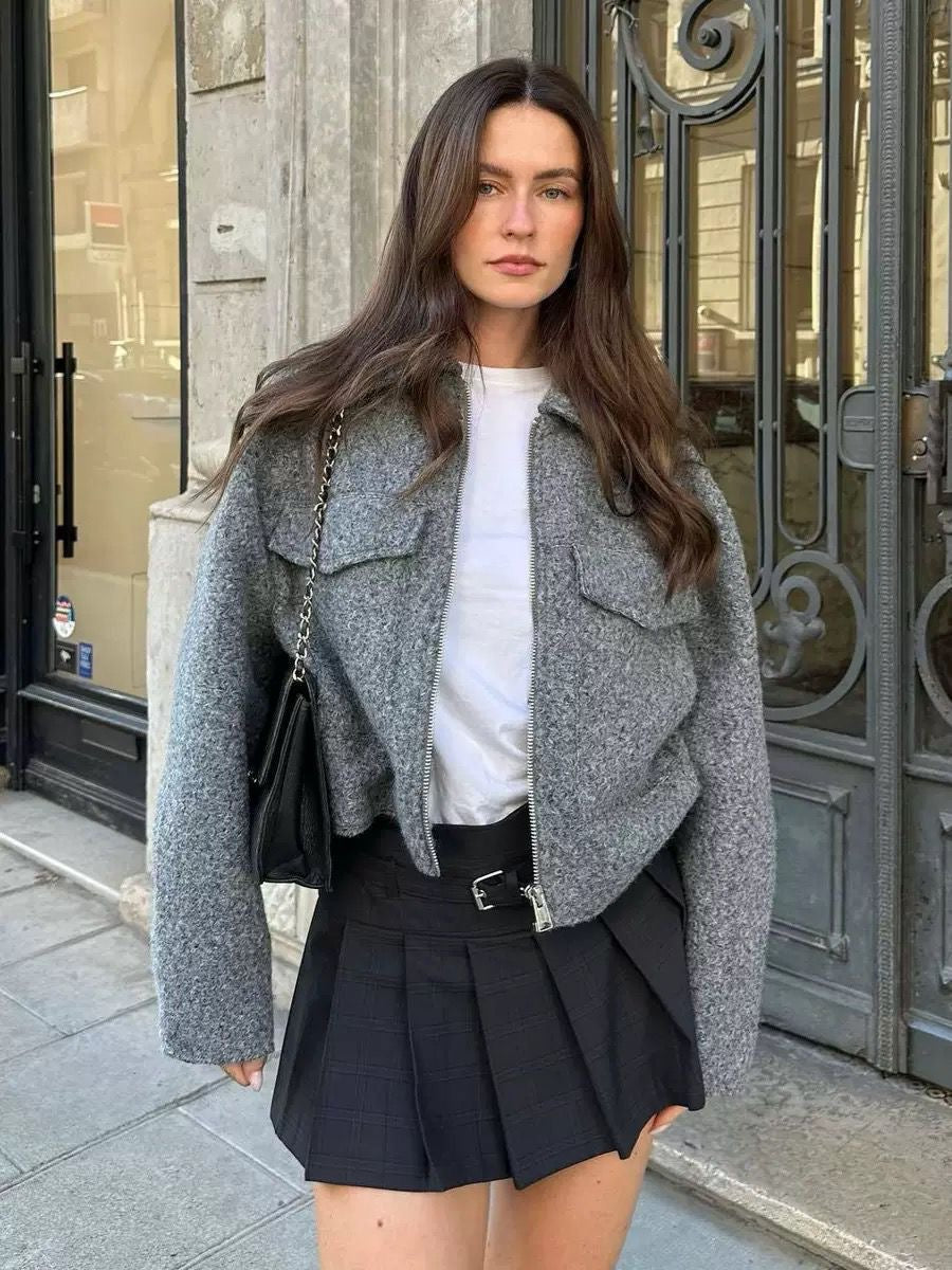 Margot | Women's Cropped Zip-Front Teddy Coat for Cold Weather, image 7