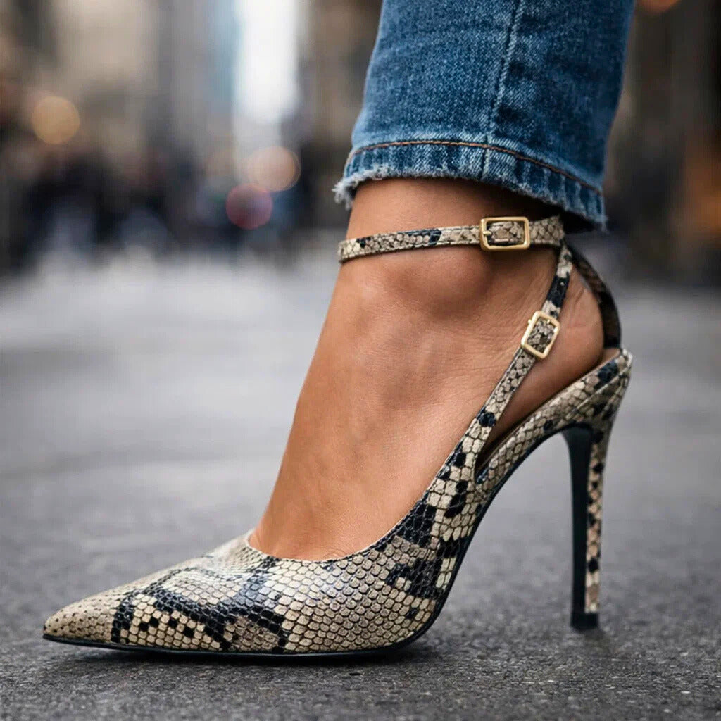 Tamsine Animal-Print Pointed-Toe Ankle-Strap Heels - image 6