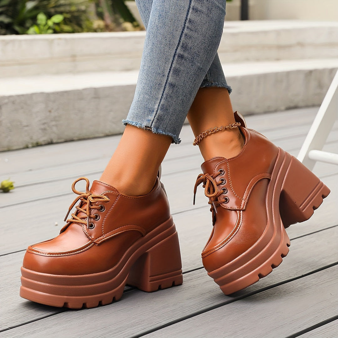 Nesta Chunky Lace-Up Platform Shoes - image 1