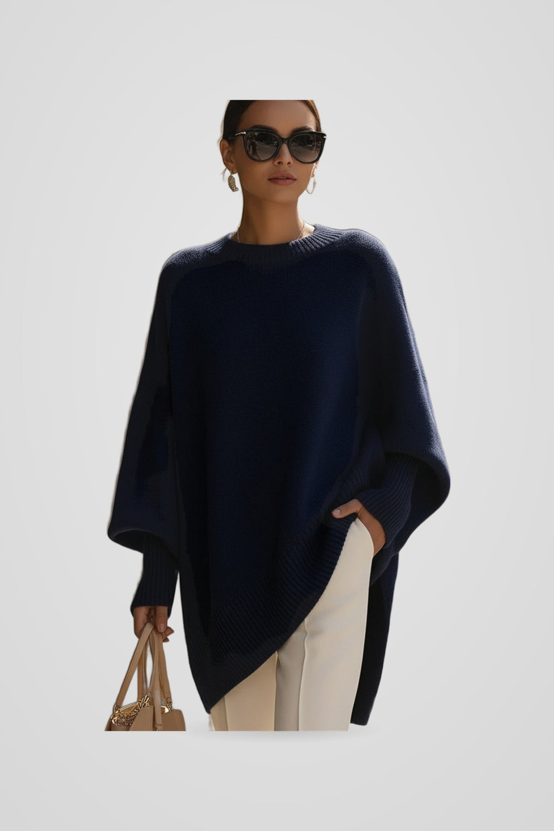 Lenora | Women's Oversized Jumper for Cold Weather in Navy Blue