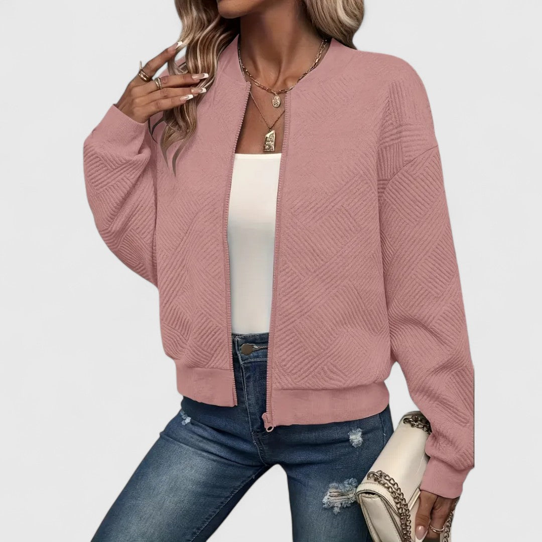 Cassia | Women's Zip-Front Jacket for Everyday Wear in Pink