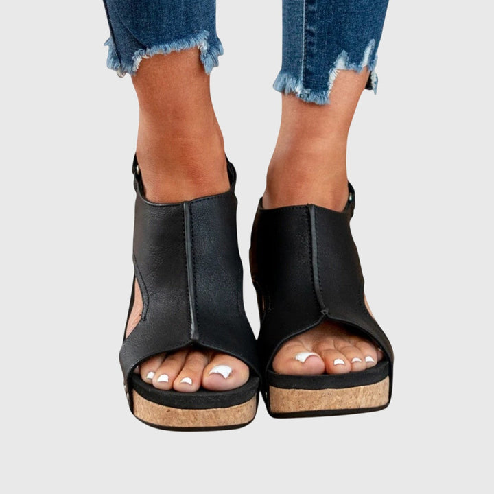 Women's Orthopedic Cushioned Wedge Buckle Sandals for Walking — view 5