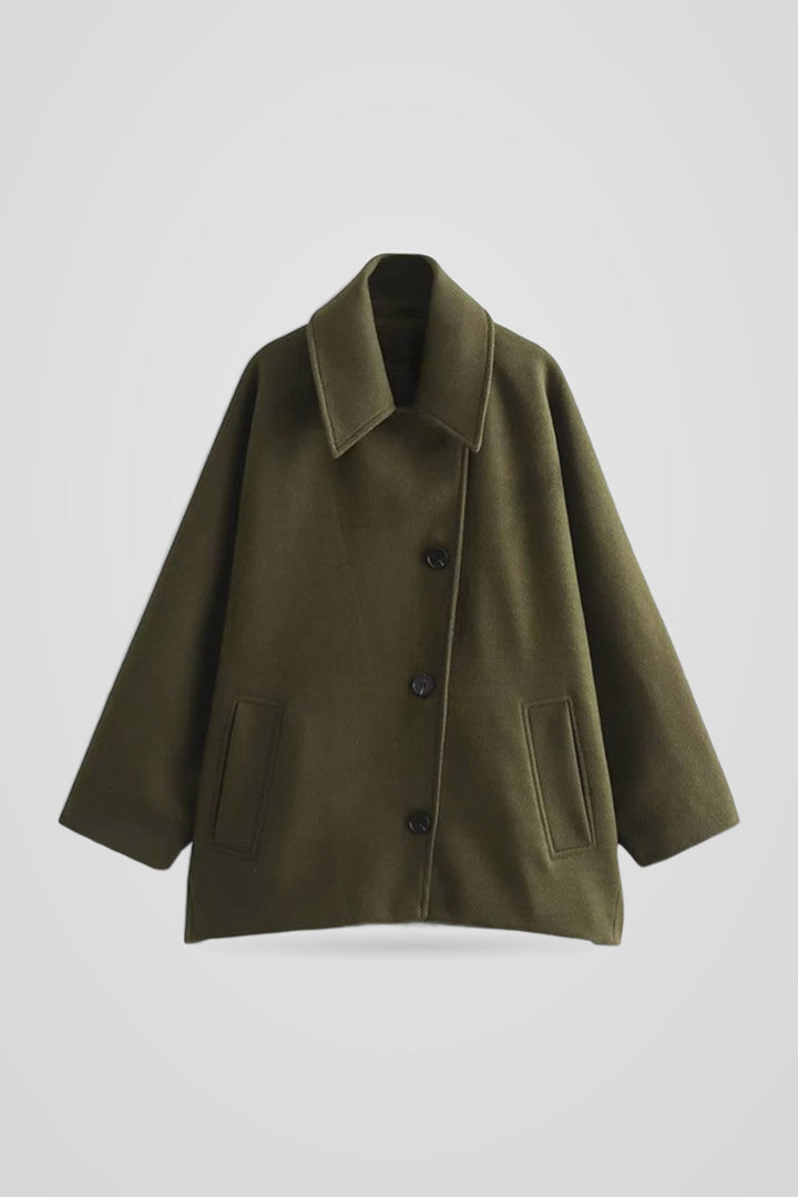 Genevieve | Women's Longline Oversized Coat for Cold Weather in Green