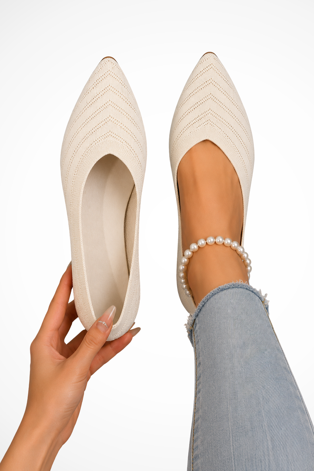 Tatiana Pointed-Toe Knit Flats - image 8