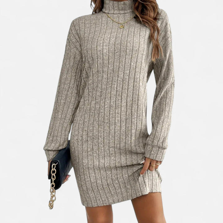 Zerline | Women's Turtleneck Textured Knit Dress