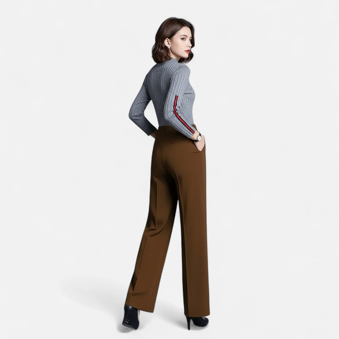 Adelina | Women's High-Waist Straight-Leg Trousers