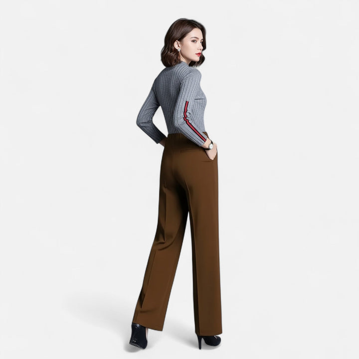 Adelina | Women's High-Waist Straight-Leg Trousers