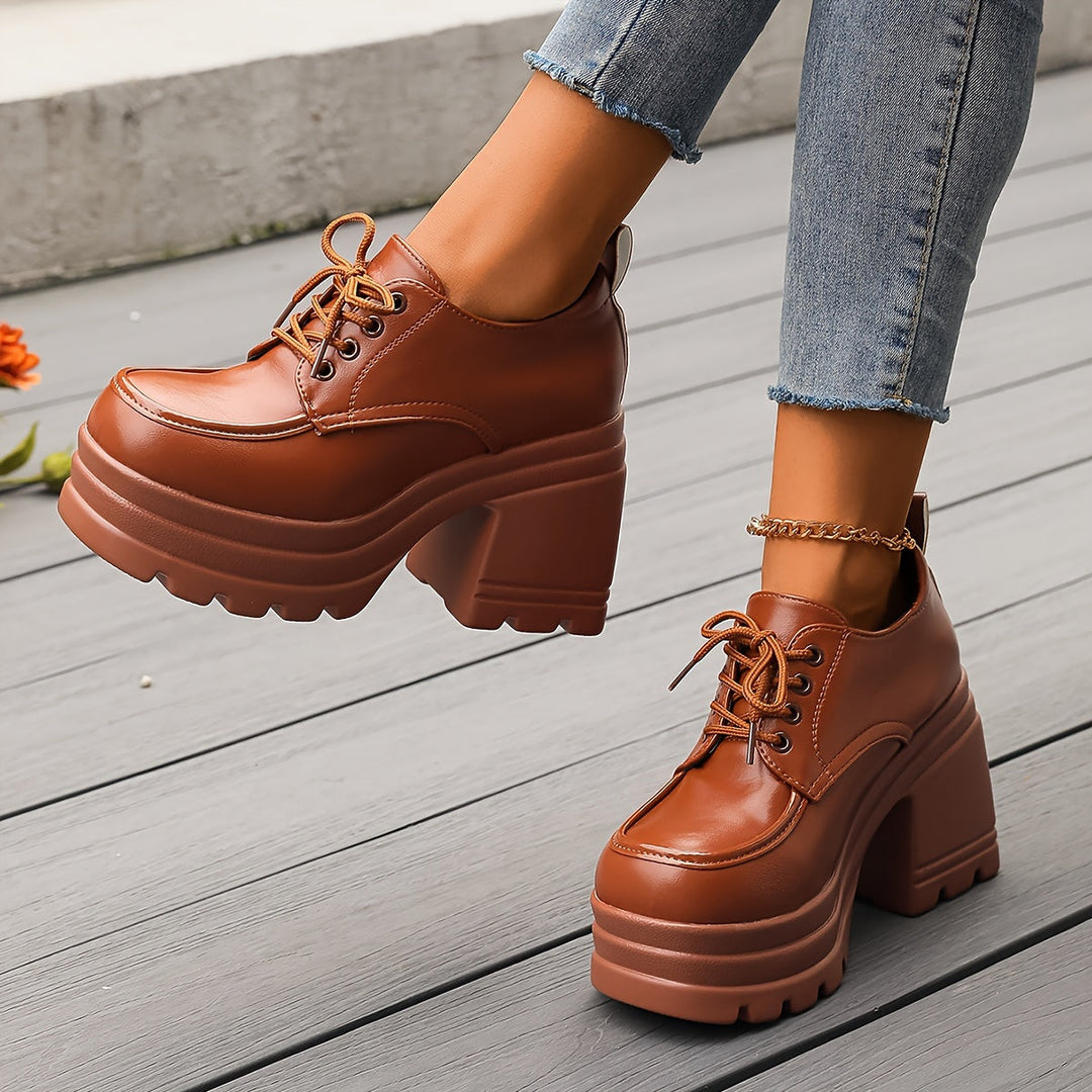 Nesta Chunky Lace-Up Platform Shoes - image 3