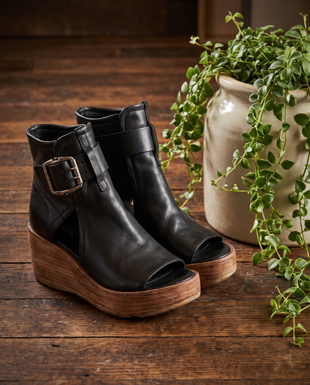 Thea | Women's Buckle Platform Boots for All-Day Wear - studio product shot