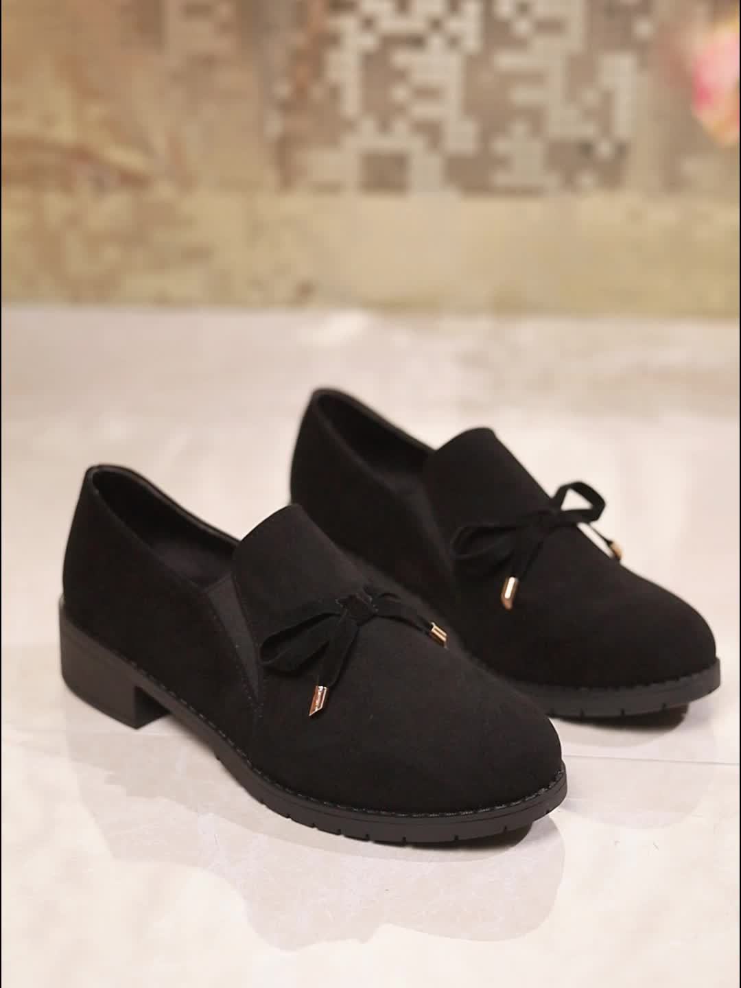 Rosaria Suede-Look Low Block-Heel Loafers with Bow - image 9