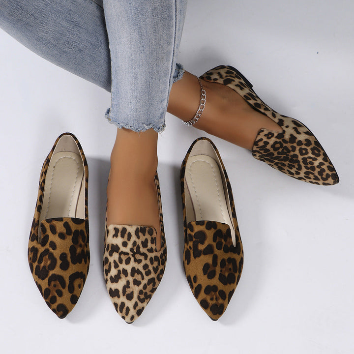 Kitty | Women's Leopard Print Pointed Slip-On Flats