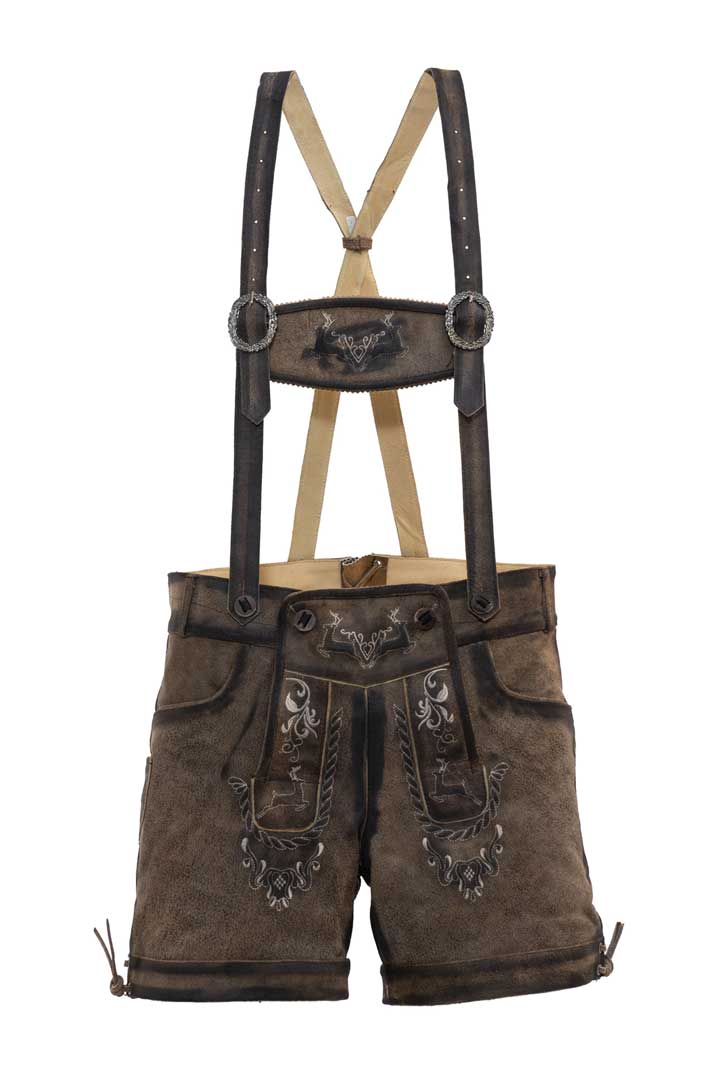 Theresa | Women's Embroidered Suede-Look Lederhosen Shorts - view 7
