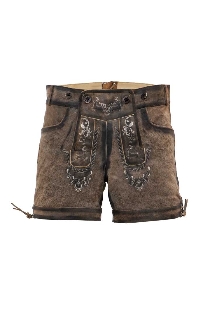 Theresa | Women's Embroidered Suede-Look Lederhosen Shorts - view 9