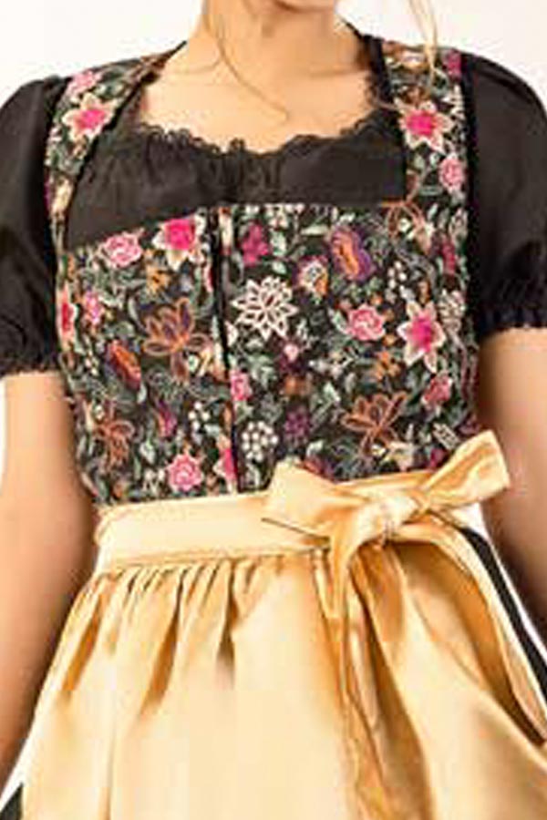 Waltraud | Women's Floral Dirndl Dress with Golden Apron - view 6