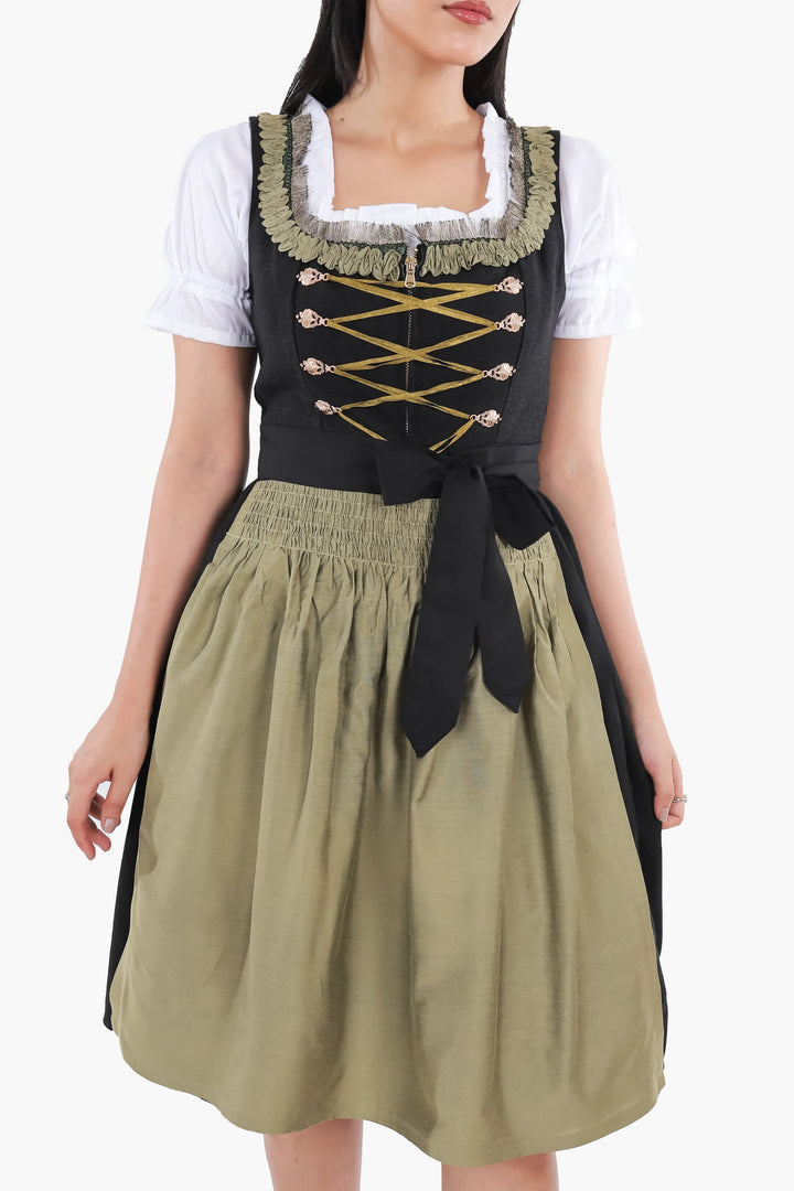 Franziska | Women's Midi Dirndl Dress with Contrast Apron - view 3