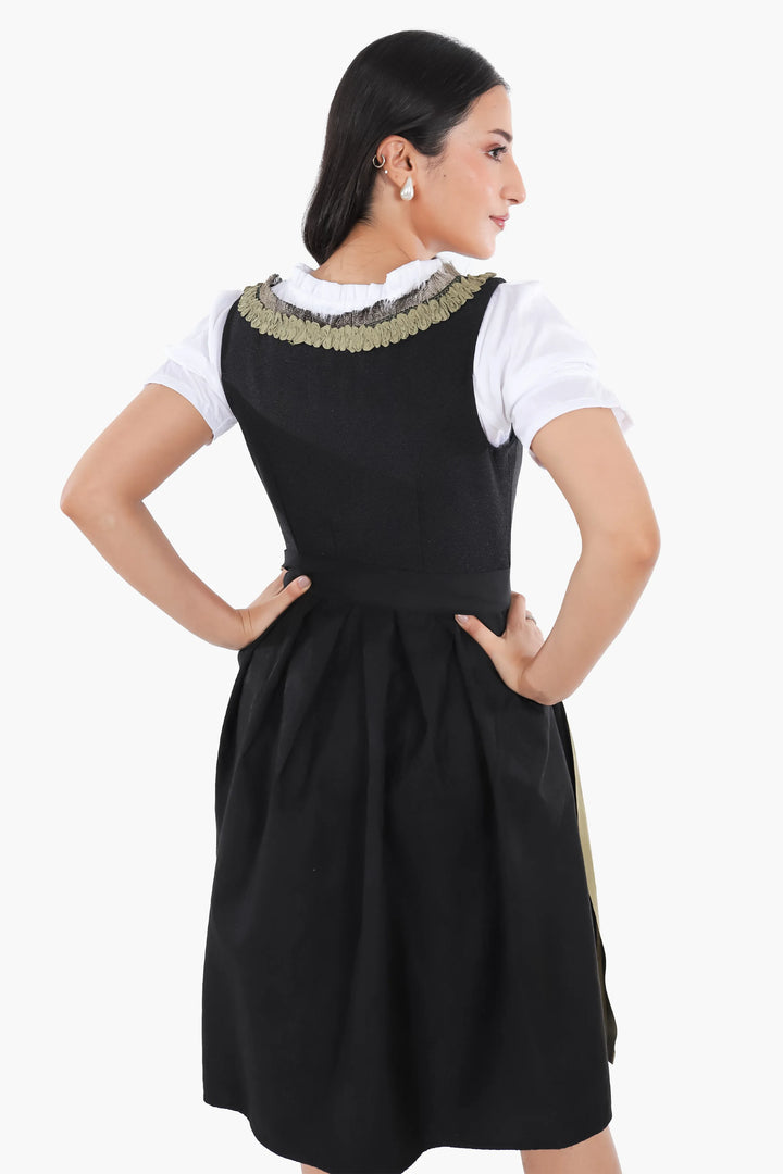 Franziska | Women's Midi Dirndl Dress with Contrast Apron - view 6