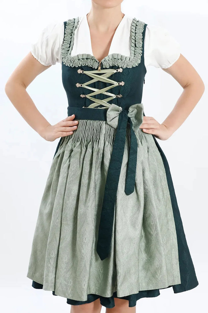 Bernadette | Women's Midi Dirndl Dress with Lace-Up Bodice - view 3
