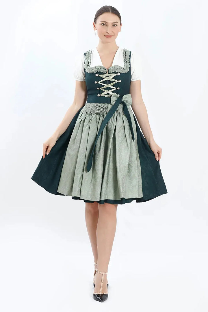 Bernadette | Women's Midi Dirndl Dress with Lace-Up Bodice - view 5