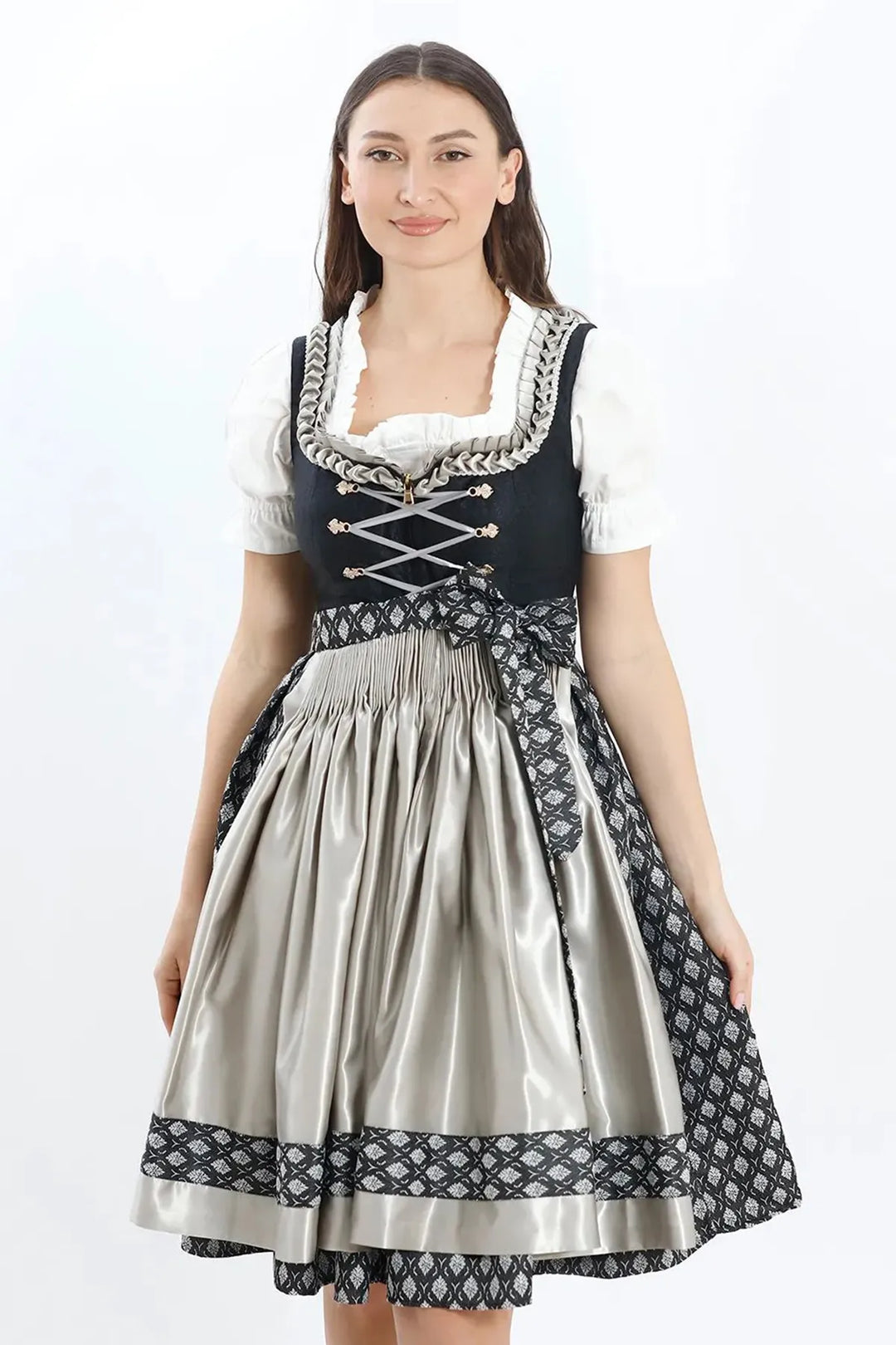 Resi | Women's Midi Dirndl Dress with Polka Dot Apron - view 5