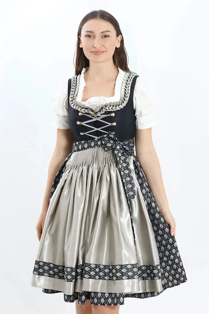 Resi | Women's Midi Dirndl Dress with Polka Dot Apron - view 5