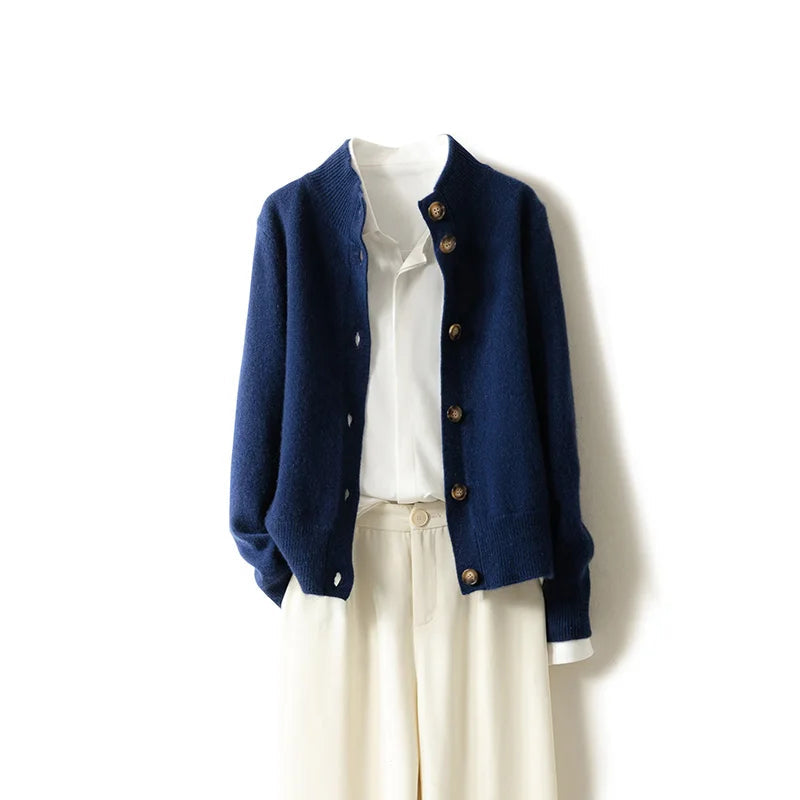 Valda | Women's Ribbed Collar Button Cardigan