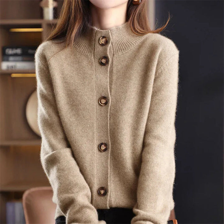 Valda | Women's Ribbed Collar Button Cardigan