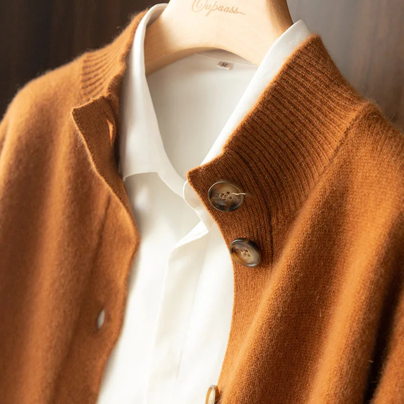 Valda | Women's Ribbed Collar Button Cardigan