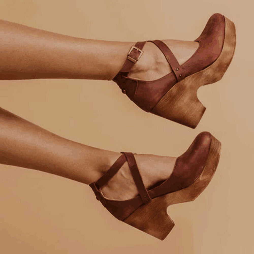 Teresa | Platform Wedge Heels with Ankle Strap for Women - Lavinem
