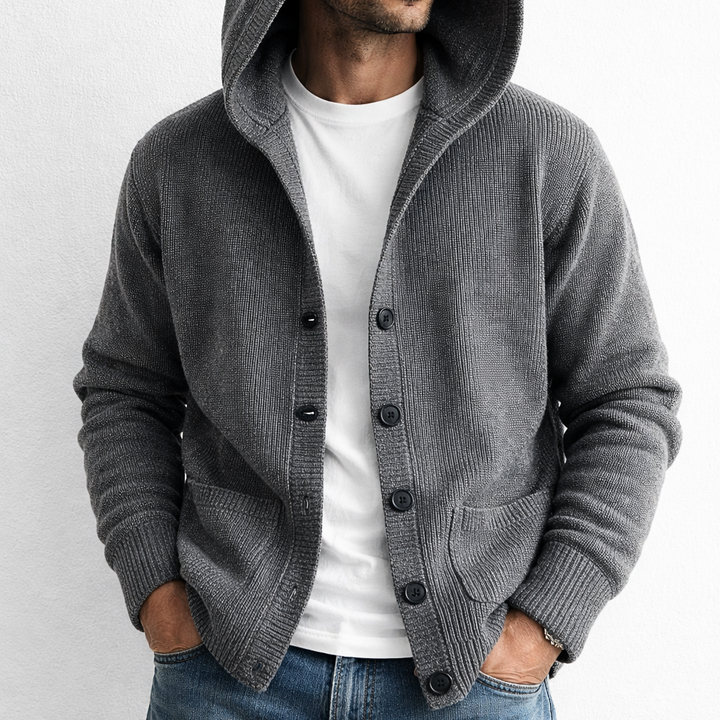 Bruno | Men's Hooded Knit Cardigan