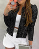 Damen Pailletten-Jacke – Funkelnde Jacke mit Kragen für Abend & Party