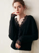 Solenne Fluffy Knit Cardigan with Lace Trim - image 11