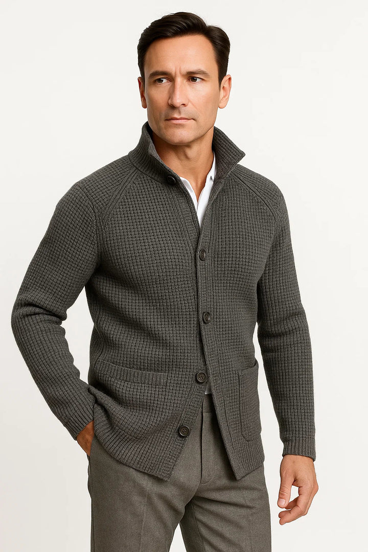 Herre Strik Uld Cardigan med Buttons, Afslappet Fit