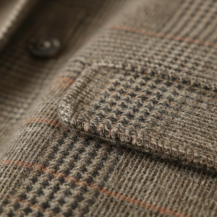 Romy | Women's Check Tailored Coat with Patch Pockets