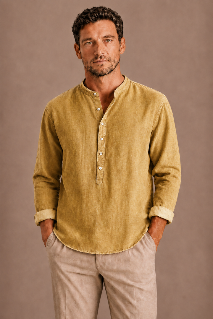 Herre Long-Ærme Henley Shirt