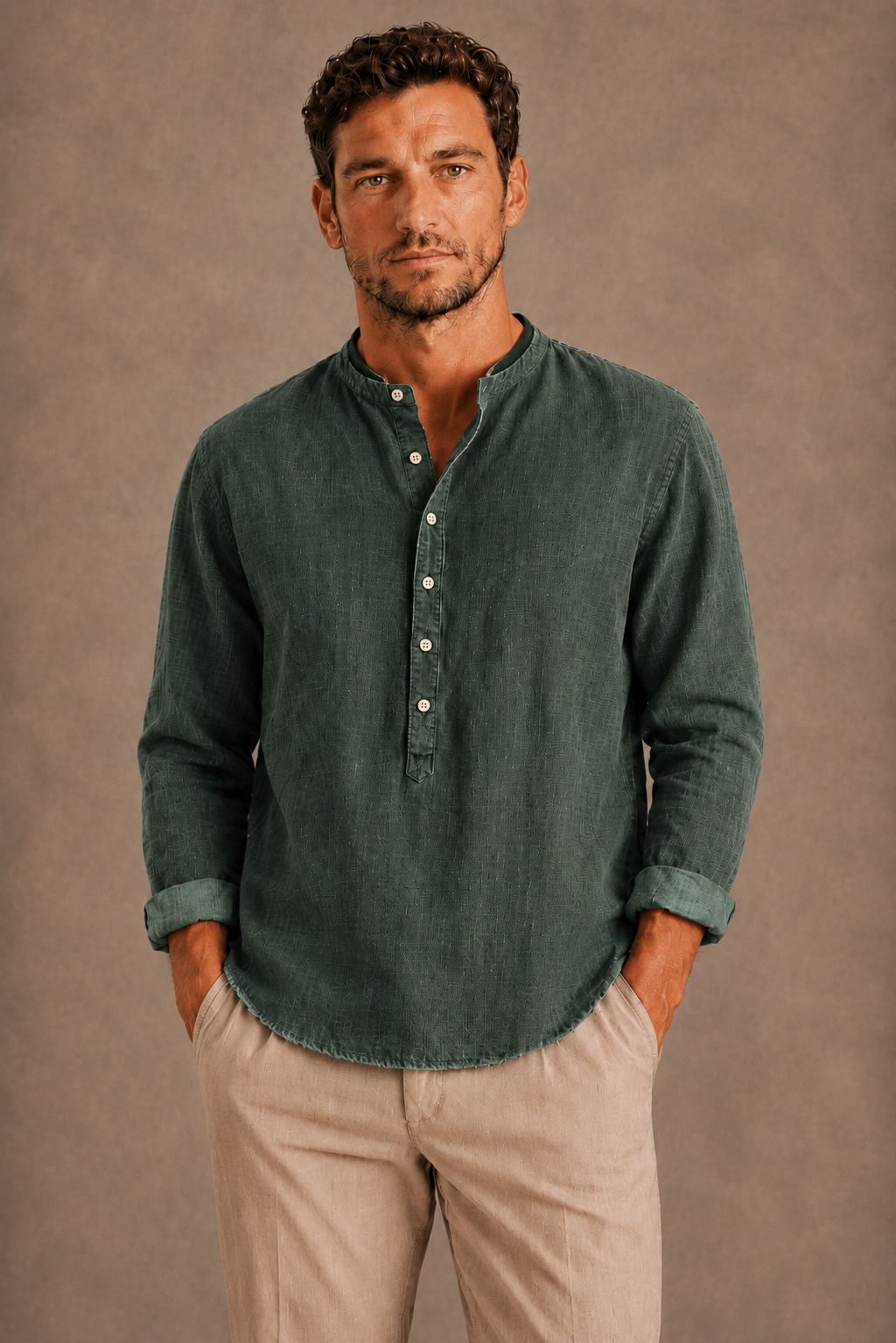 Herre Long-Ærme Henley Shirt