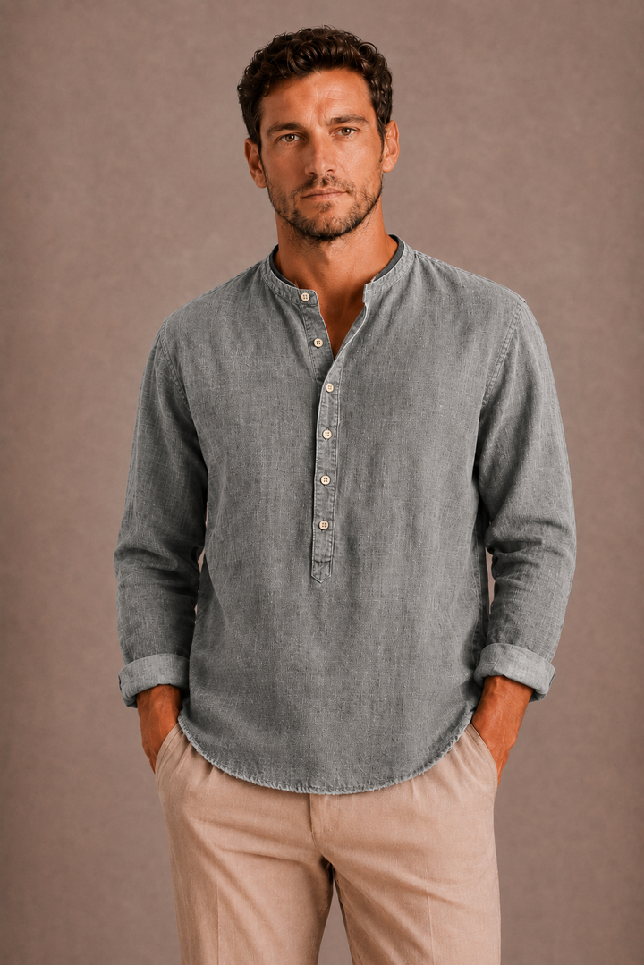 Herre Long-Ærme Henley Shirt