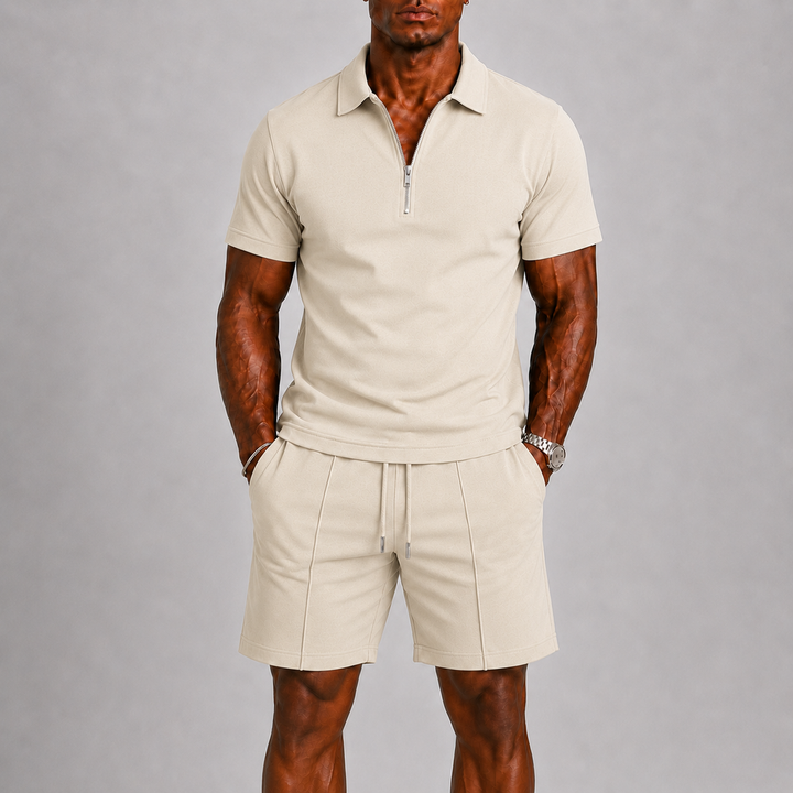 mens-zip-polo-and-shorts-summer-set