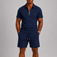 Herren Polo-Set – Zweiteiler mit Zip-Poloshirt & Shorts für den Sommer