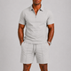 Herren Polo-Set – Zweiteiler mit Zip-Poloshirt & Shorts für den Sommer