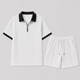 Herre Sommer Set med Zip Polo og Shorts