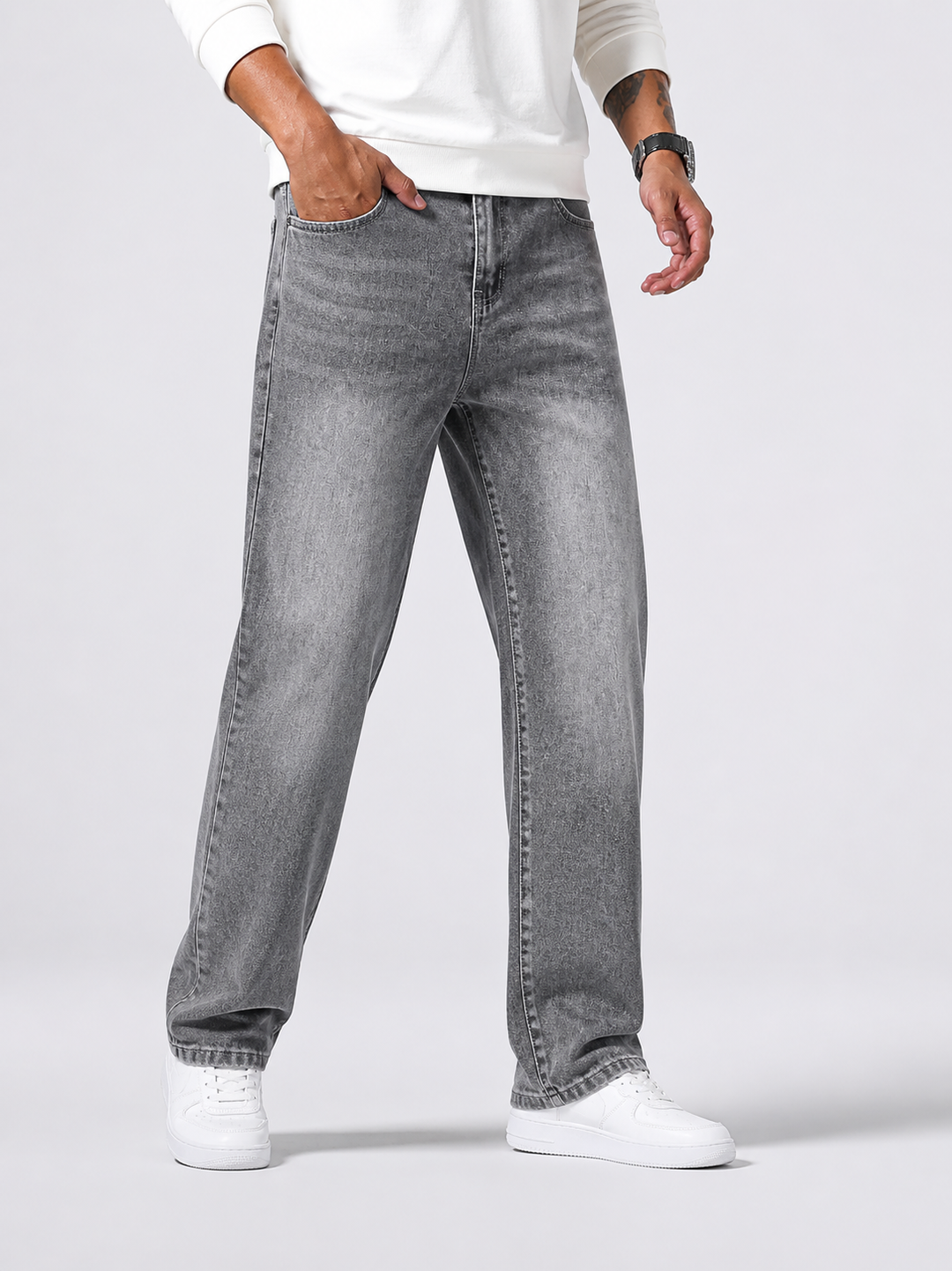 Herre Straight-Leg Jeans med Afslappet pasform