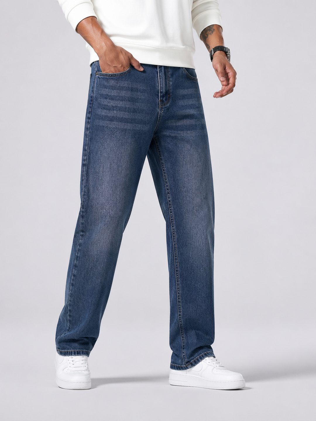 Herre Straight-Leg Jeans med Afslappet pasform